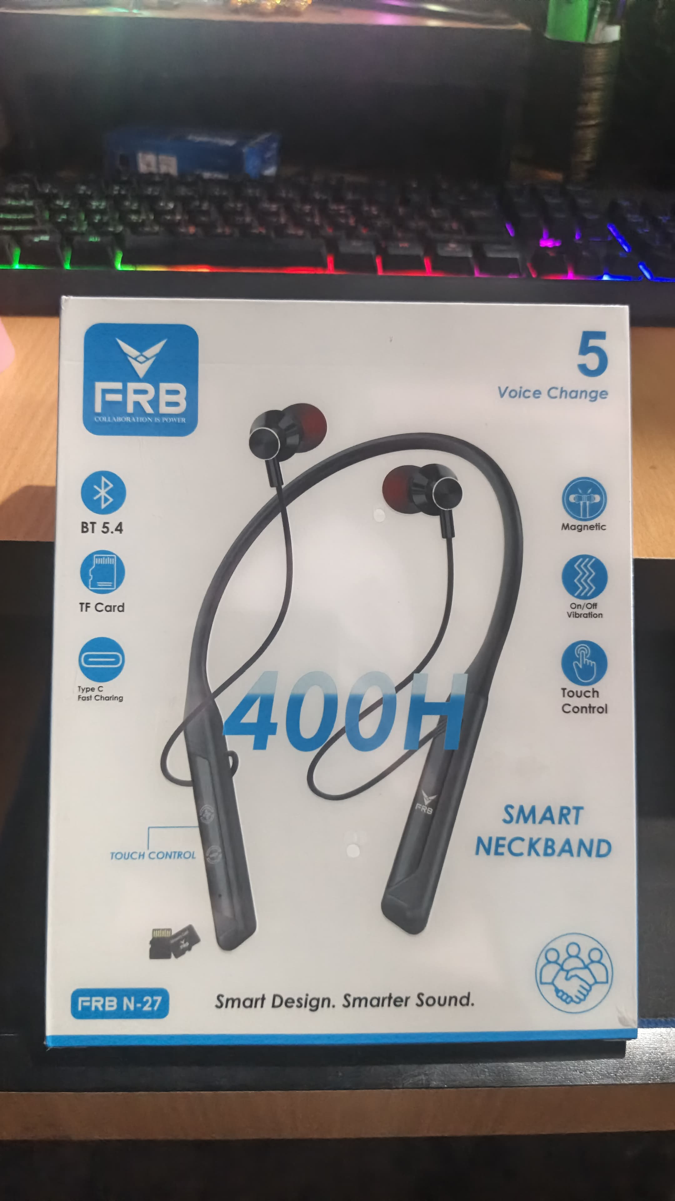 FRB N-27 Smart Design Bluetooth Neckband -400 Hours Standby - Touch Control & Vibration